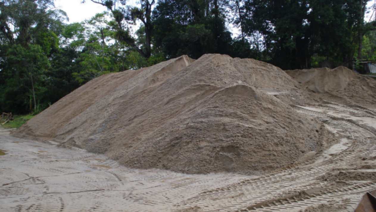 Pilha de areia beneficiada